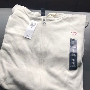 Cream Zip Up Hoodie